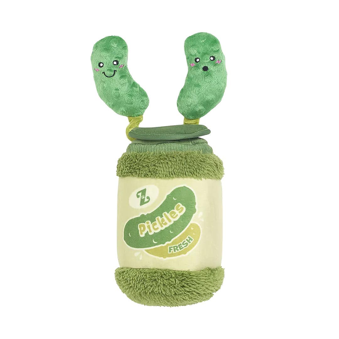 ZippyPaws Bungee Burrow interactief hondenspeelgoed en intelligentiespel – augurken pot met elastisch bungeekoord & Pickle Miniz knuffels met piepers