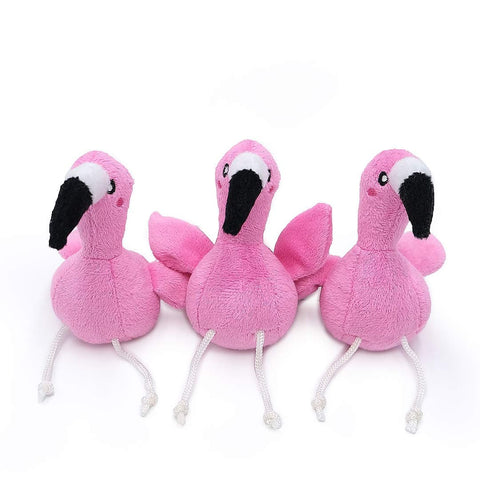 ZippyPaws Zippy Burrow Flamingos in Monstera – interactief snuffel- en verstopspeelgoed voor honden, pluche Monstera-blad met drie piepende roze flamingo’s