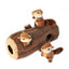 ZippyPaws Zippy Burrow Log with Chipmunks – interactief snuffel- en verstopspeelgoed voor honden, pluche boomstam met drie losse, piepende eekhoorntjes