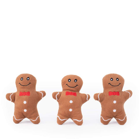 ZippyPaws Holiday Miniz - Gingerbread Men - Puppy Village.nl