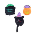 ZippyPaws Miniz 6-Pack Halloween Haunts – 3 van de 6 pluche hondenspeeltjes met pieper (heksenketel, trick or treat-mandje en heksenkat)