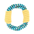 ZippyPaws Razzle Rope Ring – rond hondenspeeltje van kleurrijk touw met felgele accenten en een opvallende zigzagprint, geschikt voor trekspelletjes, apporteren en solo vermaak