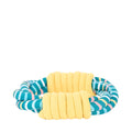 ZippyPaws Razzle Rope Ring – rond hondenspeeltje van kleurrijk touw met felgele accenten en een opvallende zigzagprint, geschikt voor trekspelletjes, apporteren en solo vermaak