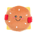 ZippyPaws Snufflerz Stacks Cheeseburger – bovenaanzicht van interactief snuffelspeelgoed en intelligentespeelgoed voor honden met meerdere verstoplaagjes