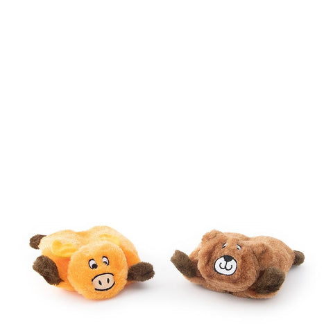 ZippyPaws Squeakie Pad 2-Pack (Bear & Moose) - Puppy Village.nl
