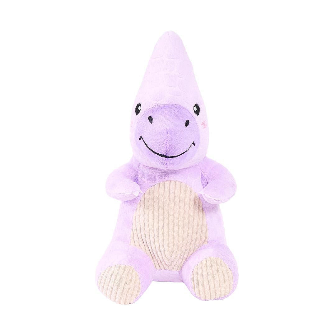 ecoZippy Dinoz Pterodactyl hondenspeeltje – pluche dino met corduroy buik, pieper en knisperstaart