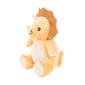 ecoZippy Dinoz Triceratops duurzaam hondenspeeltje – pluche dinosaurus met corduroy details en lange staart