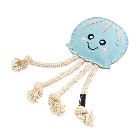 ZippyPaws ecoZippy Suede and Rope Buddies – Jellyfish - Puppy Village.nl