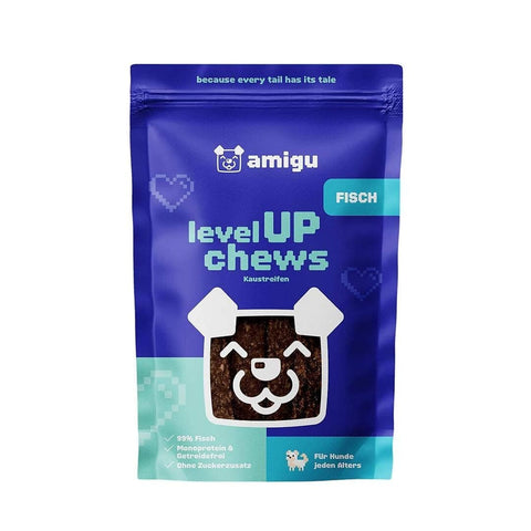 amigu LevelUP Chews Vleesstrips - Vis - Puppy Village.nl