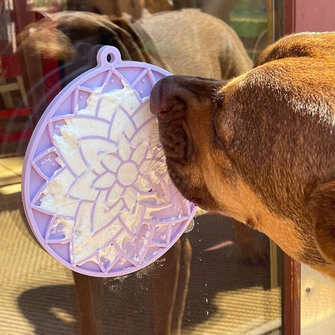 SodaPup Licking eMat with Suction Cups - Lotus Flower - Pastel Paars - Puppy Village.nl